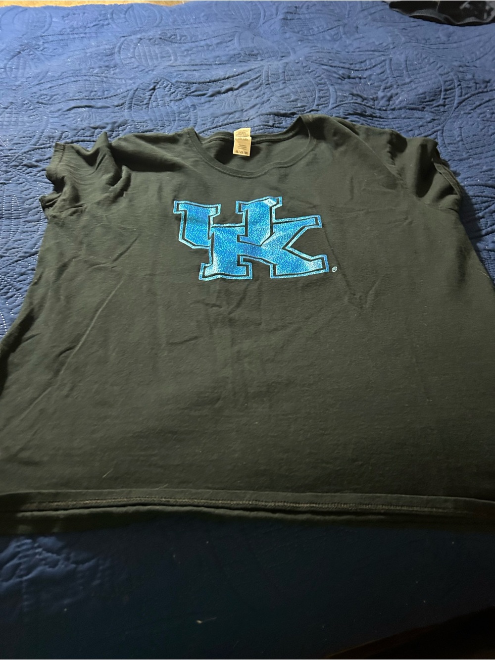 Women’s Black T-Shirt with Blue 'UK' Logo